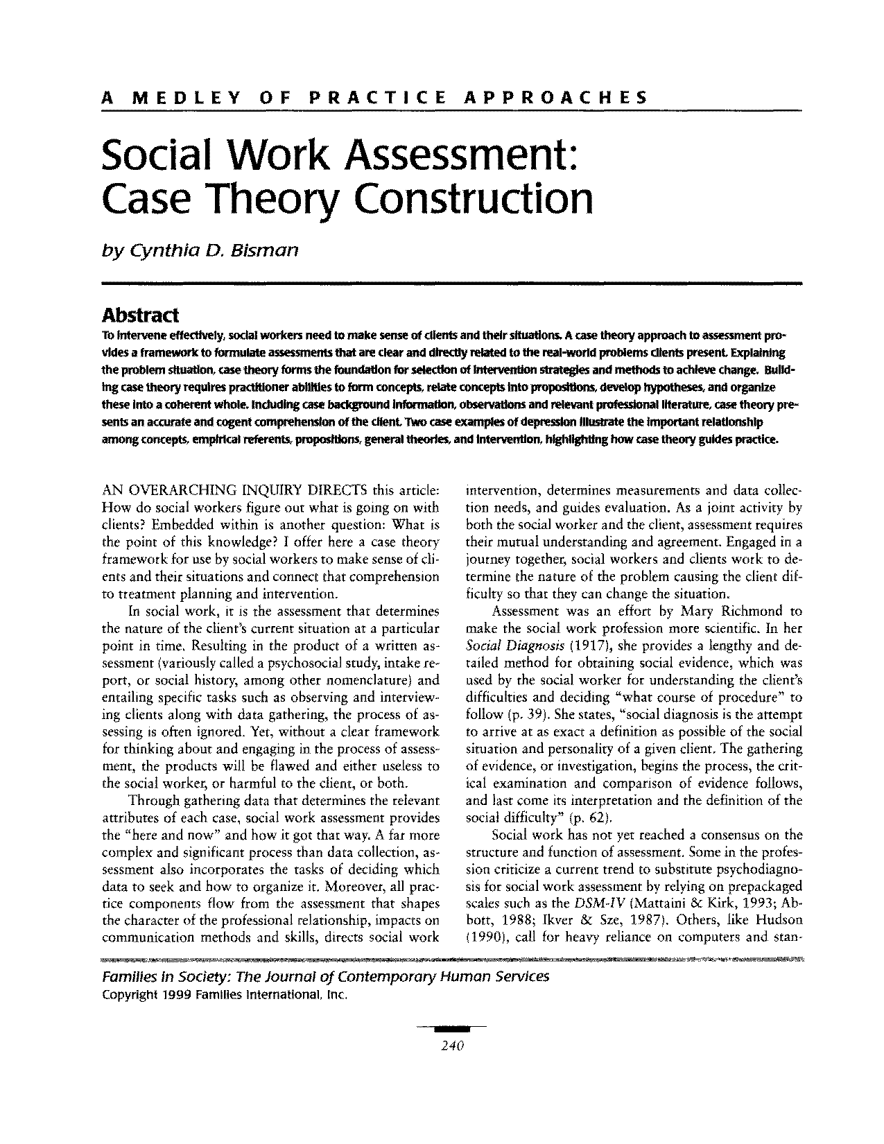 case study analysis example social work